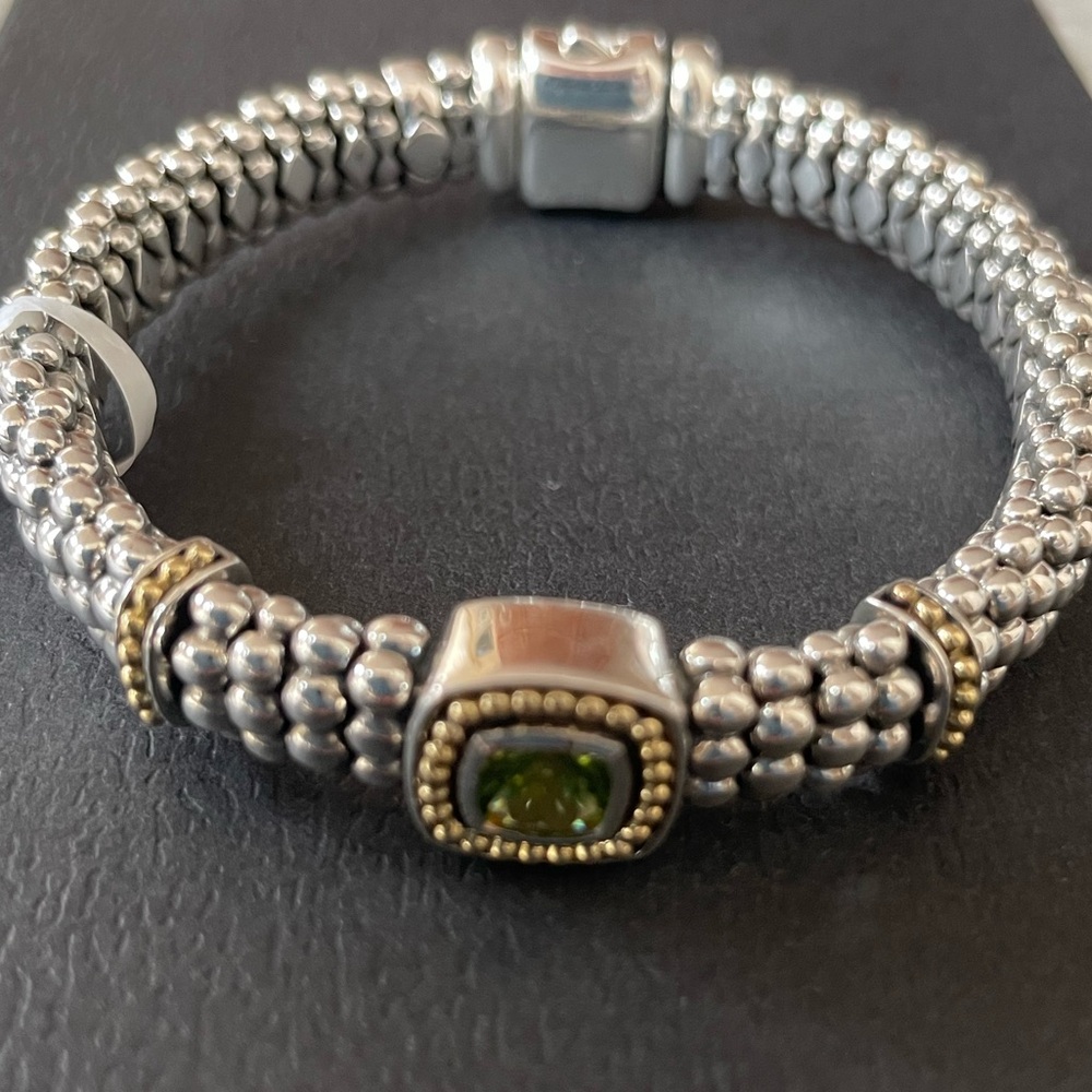 RIttenhouse Collection Peridot Caviar 18K 9mm Bracelet from Lagos - Picture 8 of 11